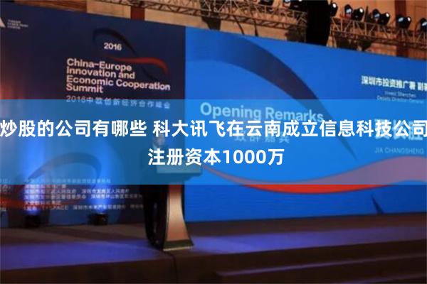 炒股的公司有哪些 科大讯飞在云南成立信息科技公司 注册资本1000万